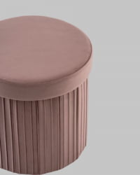 Пуф складной с ящиком Store Round пыльно-розовый