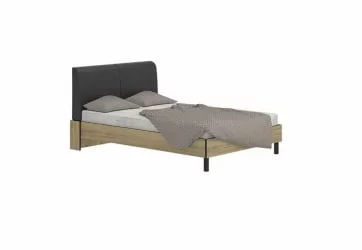 Кровать 1400 без основания Лофт 14 Дуб Крафт Золотой Черный