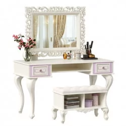 Стол письменный с банкеткой Маркиза 02 Алебастр Шампань