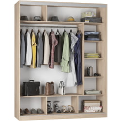 Шкаф-купе B-220х180х60-2(Венге-D7D7D7)