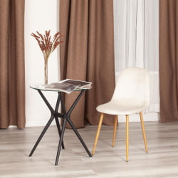 Стул BREEZE (mod. 4724) вельвет/металл, 44 х 53 х 87 см, Light beige (светло-бежевый) HLR1 / натуральный