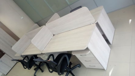 Стол прямой Glassy 1.10.14 Дуб сантана светлый