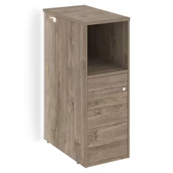 Тумба с подсветкой 5 ящиков TIP-ON, проходная  средняя ONIX O.R-TV-5TIP.S Тиквуд Темный