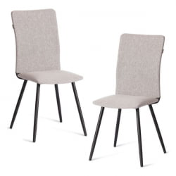 Дизайнерский стул La Rousse (2 шт. в упаковке) NEW, ткань рогожка, темно-серый, F68, 45х55х93 см