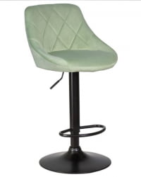 Стул барный ДОБРИН ЛОГАН БЛАCК (мятный велюр (МДЖ9-87)) 2 шт / DOBRIN LOGAN BLACK (MJ9-87))