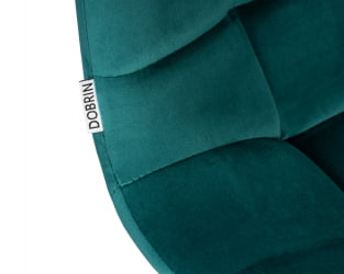 Стул барный DOBRIN NICOLE (черные матовые ножки, морской волны велюр (108-119))