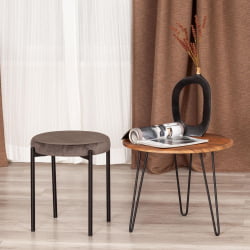 Табурет REVO (mod. 7034) ткань/металл, 44 х 44 х 47 см, темно-серый barkhat 14/черный