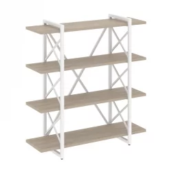 Стеллаж на регулируемых опорах - 4 полки LOFT VR.L-MST.O-4.8V Металл белый Дуб Аттик