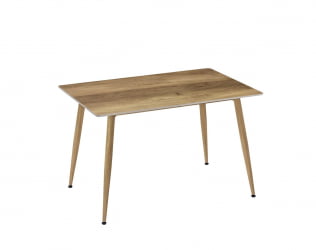 Стол обеденный Austen/Остин столешница керамика (матовая) /опоры металл, цвет натуральное дерево, 120x80x75(+1) см