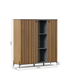 Шкаф Элиот 1400 ЛД 414.060.000 Оникс Серый/Орех фактурный