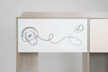 Компьютерный стол с ящиками Котофей Ясень шимо светлый Вайс Белый