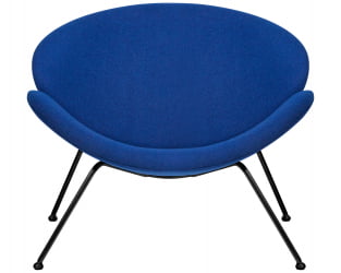 Кресло дизайнерское DOBRIN EMILY (синяя ткань AF6, черное основание)