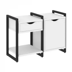 Тумба на регулируемых опорах наборная. Вариант №3 LOFT VR.L-TN-3.O Металл черный Белый Бриллиант