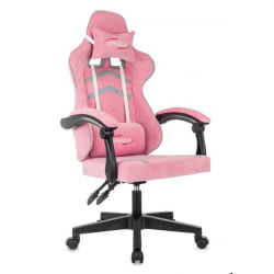 Кресло компьютерное BRABIX Shooter GM-123, 2 подушки, ткань, розовое/серое