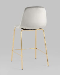 Стул полубарный Валенсия SN велюр Серый золотые ножки