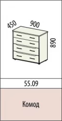 Комод в детскую Мегаполис 55.09 Сосна Астрид