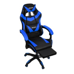 Кресло 088 цвет черный/синий с массажем 088-black-blue-mass