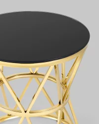 Журнальный стол ВИВА 50x50 Золото (стекло черное)