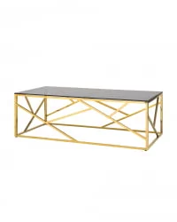 Журнальный стол АРТ ДЕКО 120x60 золото стекло smoke
