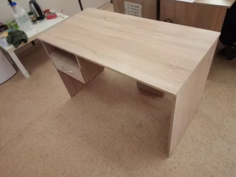 Стол письменный (S-1200) L с левой подвесной тумбой Дуб Сонома Светлый