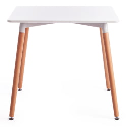 Стол обеденный JOHN (mod. T1003) МДФ/дерево, 80 х 80 х 75 см , White (Белый) / Natural (натуральный)