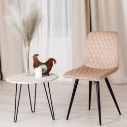 Стул CHILLY X (mod. 7096-1) ткань/металл, 45x53х88 см, высота до сиденья 50 см, бежевый barkhat 5/черный