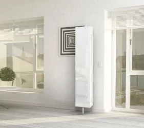 Шкаф в прихожую в белом глянцевом стекле Зум Шелф Молочный дуб