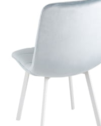 Комплект из двух стульев Chilly велюр серо-голубой ножки металл белые