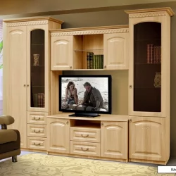 Шкаф МЦН комбинированный двухдверный Гармония-4 02 Дуб беленый Туя светлая