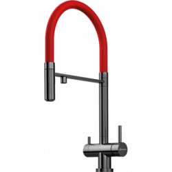 Смеситель Омоикири Канто-Пвд-Гм Латунь/Вороненая Сталь / Omoikiri Kanto-Pvd-Gm