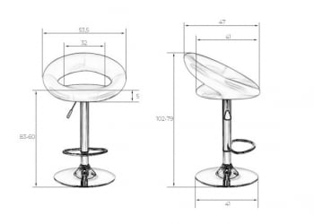 Стул барный DOBRIN MIRA (бордовый) 2 шт