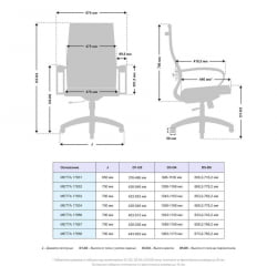 Кресло офисное МЕТТА B 2b 19/K130, Основание 17832 Комплект 4 Черное