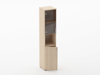 Шкаф высокий со стеклом и нишей Glassy 6.19.14Л Орех