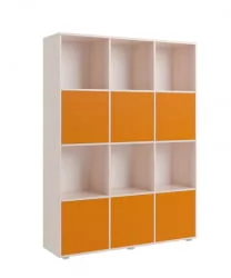 Стеллаж для игрушек ДМ 12 Дуб млечный/Оранжевый