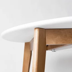 Круглый раздвижной стол Орион Plus 100x100 Морилка Орех Эмаль белая