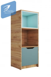 Стеллаж в детскую RICH СЖ-002 Миндаль/Глиняный серый/дуб крафт золотой