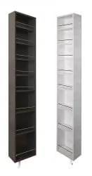 Шкаф в прихожую в белом глянцевом стекле Лупо Шелф (левый) Беленый дуб