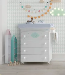 Комод в детскую Micuna Lili B-970 White Stars Grey