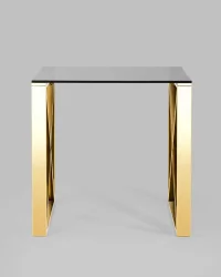 Стол квадратный КРОСС 55x55 Золото (стекло smoke)