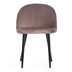Стул MELODY (mod. 4997) металл/вельвет, 52х49х78см, серо-бежевый/черные ножки