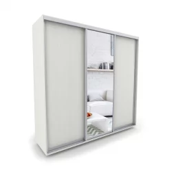 Шкаф-купе с зеркалом Акцент-Сим ДЗ 1500х600 Выбеленное дерево