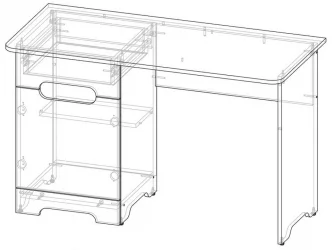 Стол для школьника Палермо-3 Юниор Белый глянец Ясень шимо светлый Красный