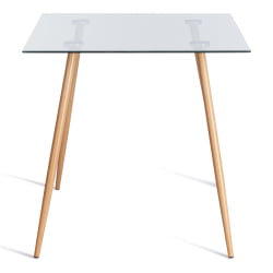 Стеклянный стол SOPHIA (mod. 5003) металл/стекло (8мм), 110 х 80 х 75 см, бук/прозрачный