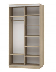 Шкаф-купе двухдверный Экспресс Дуо 1200х2400х Орхидея белая/Ясень шимо светлый / 1200х2400h