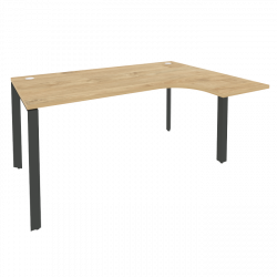 Стол эргономичный правый на П-образном м/к ОНИКС О.МП-СА-4Р Тиквуд Светлый/Антрацит / ONIX O.MP-SA-4R
