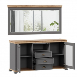 Комод с зеркалом Амели Оникс серый