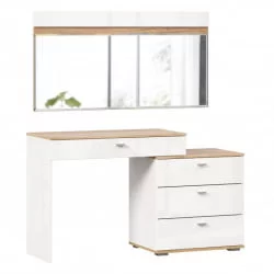 Стол туалетный комбинированный с зеркалом 1200 Фиджи 013 Дуб Золотой Белый