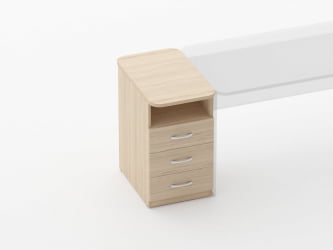 Тумба приставная на 3 ящика с нишей Glassy 3.10.12 Бук светлый