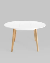 Раздвижной овальный стол Rondo 100-135 Бук/белый