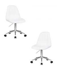 Офисное кресло для персонала DOBRIN MONTY (белый) 2 шт